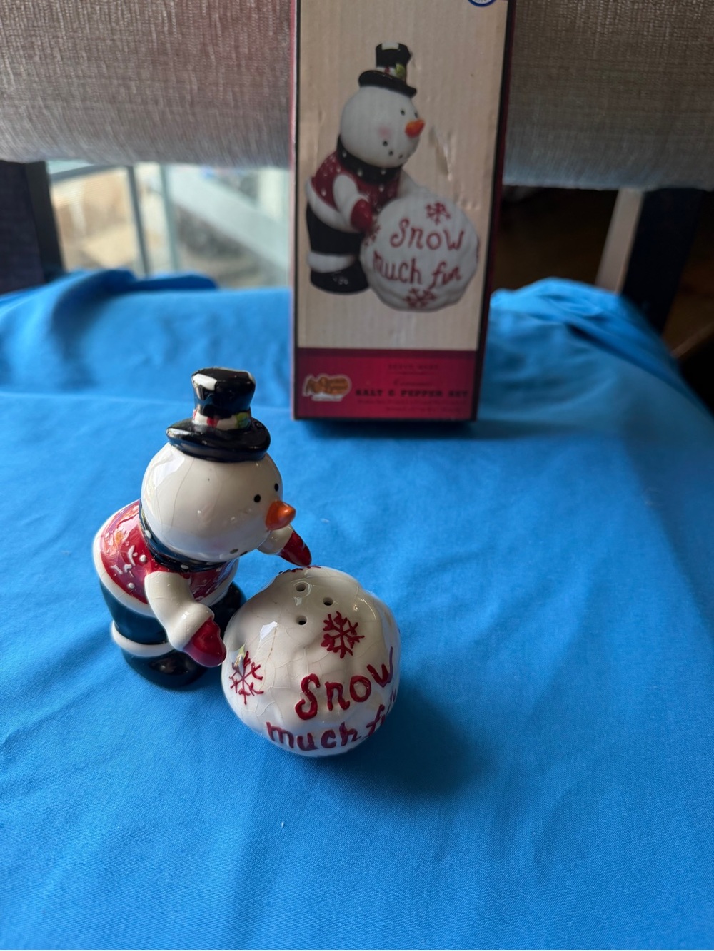 Snow Much Fun Snowman Salt and Pepper Shakers
